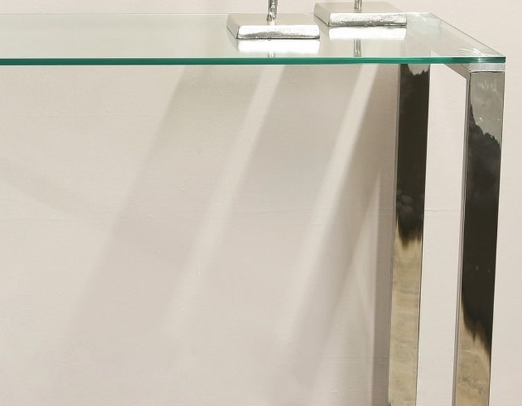 Product photograph of Value Harry Console Table - Glass And Chrome from Choice Furniture Superstore.