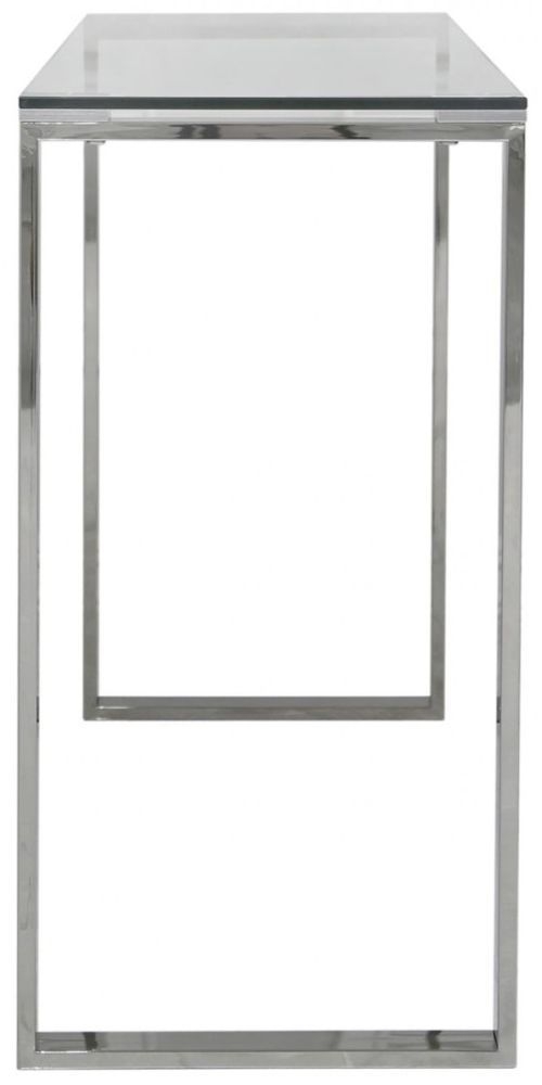 Product photograph of Value Harry Console Table - Glass And Chrome from Choice Furniture Superstore.