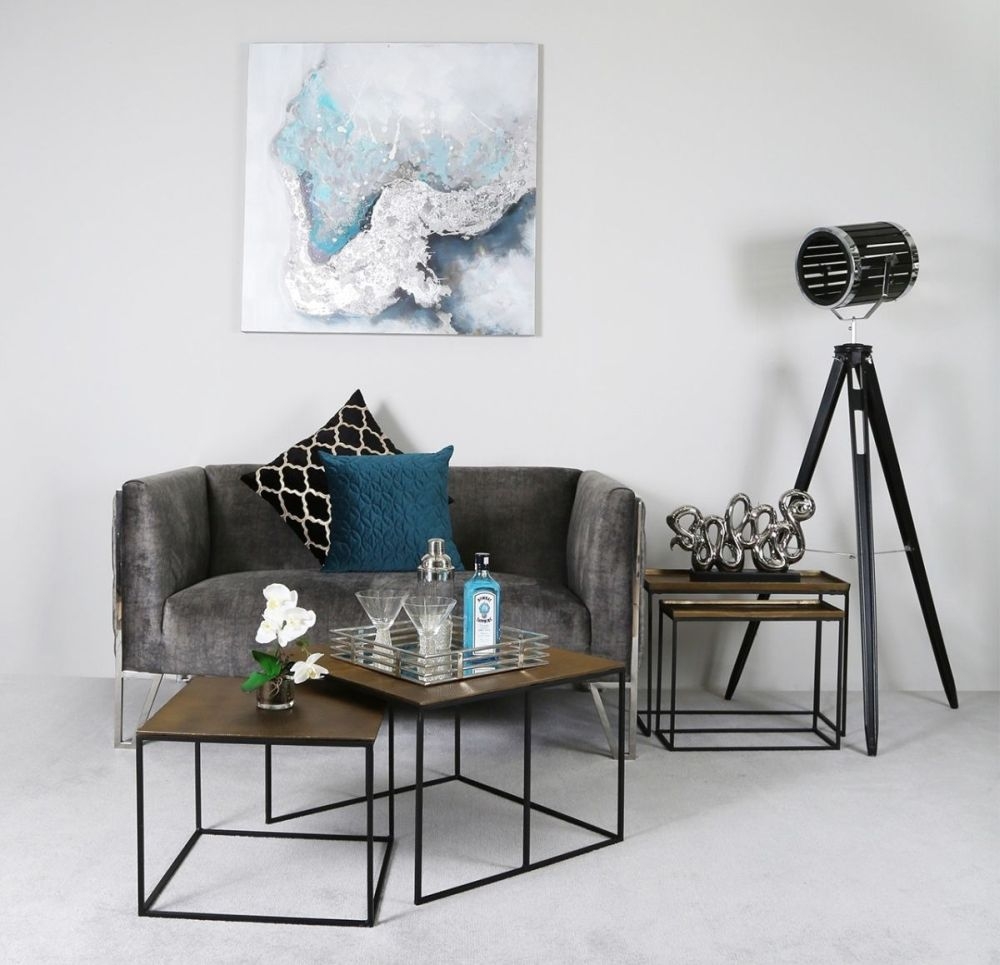 Product photograph of Value Mahi Nest Of 2 Tables - Black And Gold from Choice Furniture Superstore.