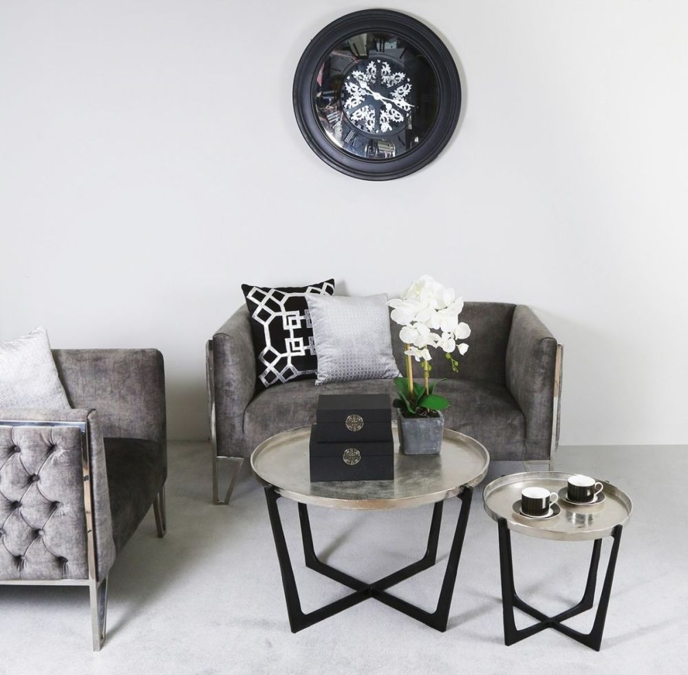 Product photograph of Value Rohan Nest Of 2 Tables - Black And Nickel from Choice Furniture Superstore.