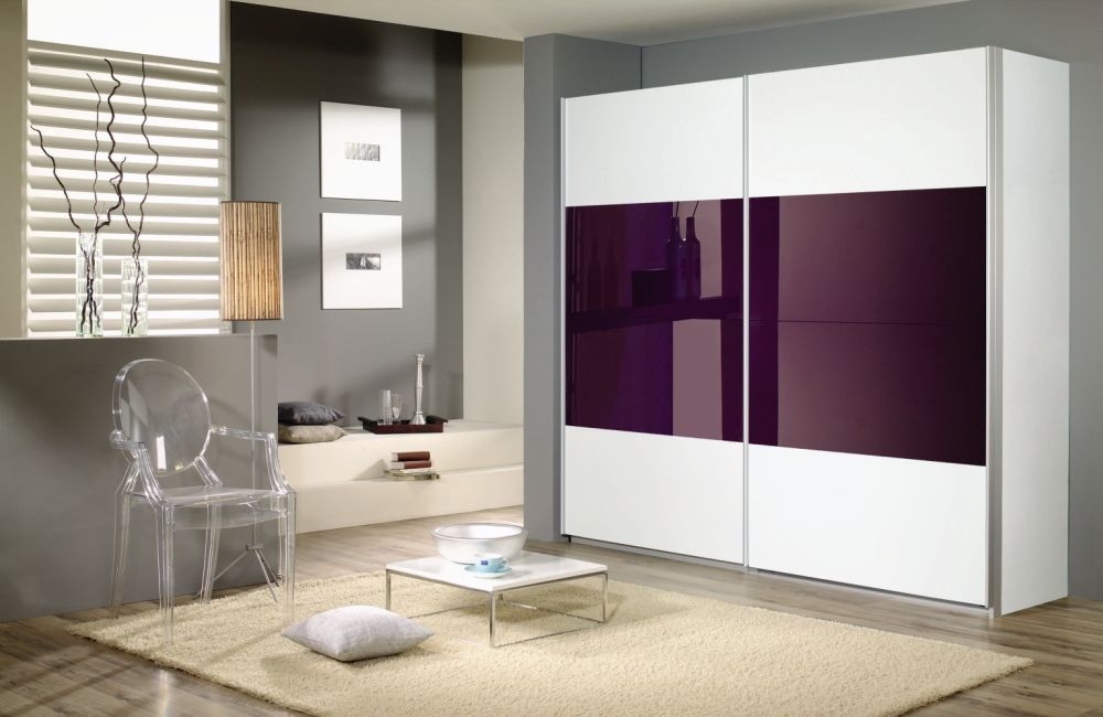 Product photograph of Quadra Sliding Wardrobe With Decor And Part Glass Front from Choice Furniture Superstore.