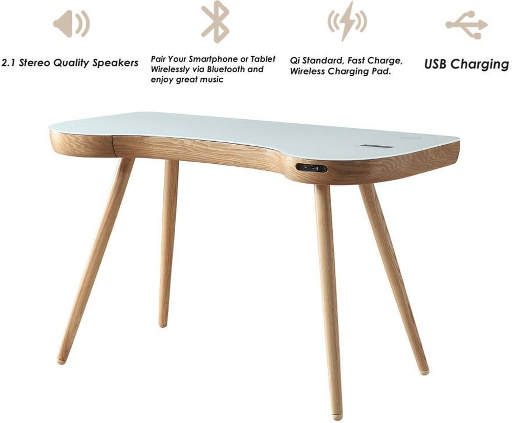 Product photograph of Jual San Francisco Ash Charging Desk With Bluetooth Speaker - Pc711 from Choice Furniture Superstore.