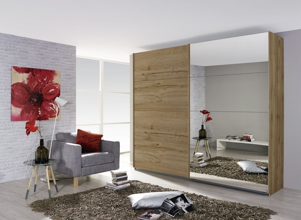 Product photograph of Rauch Quadra Decor And Mirror Sliding Wardrobe - Variation Available from Choice Furniture Superstore.