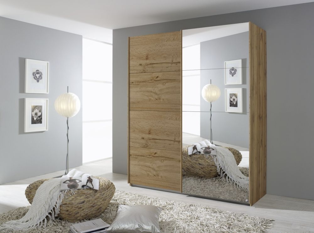 Product photograph of Quadra Sliding Wardrobe With Decor And Mirror Front from Choice Furniture Superstore.