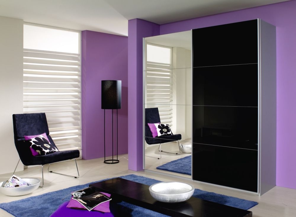 Product photograph of Rauch Quadra Glass And Mirror Sliding Wardrobe - Variation Available from Choice Furniture Superstore.