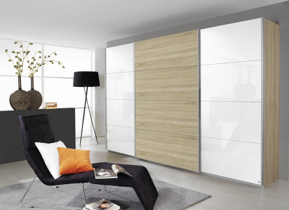 Product photograph of Rauch Quadra Gloss And Decor Sliding Wardrobe - Variation Available from Choice Furniture Superstore.