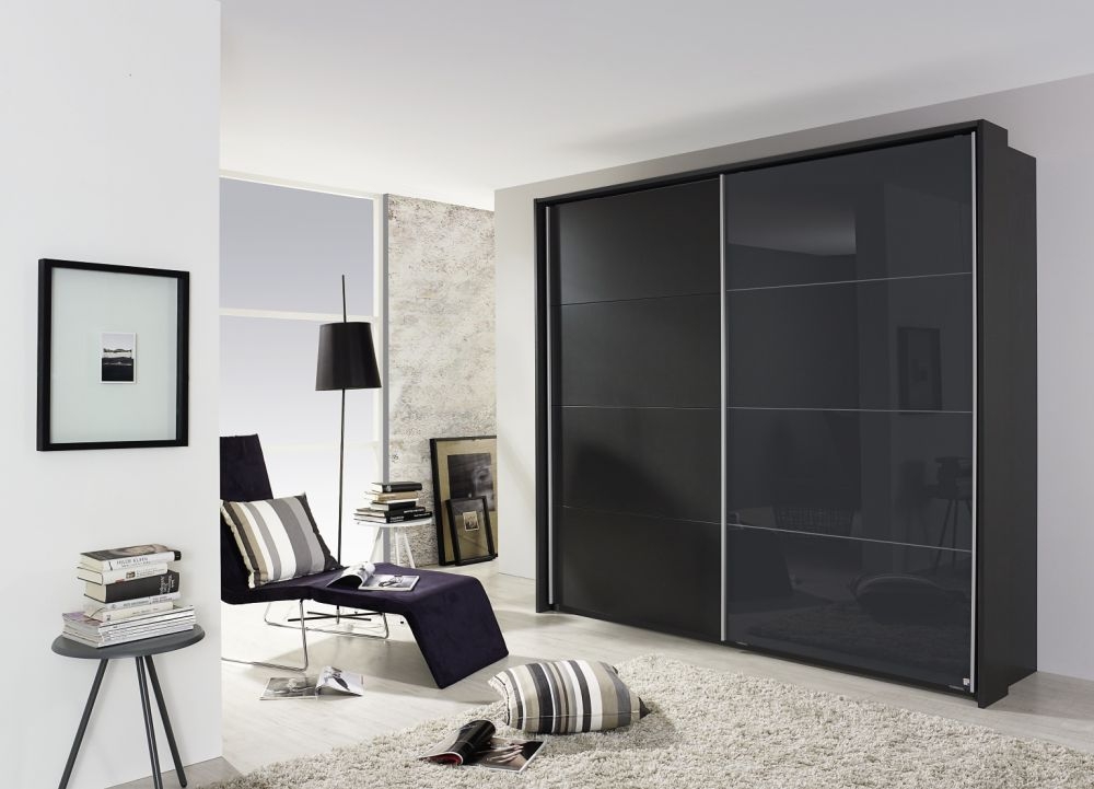 Product photograph of Rauch Quadra Glass And Decor Sliding Wardrobe - Variation Available from Choice Furniture Superstore.