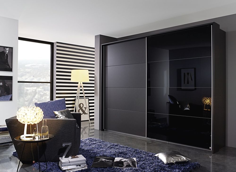 Product photograph of Rauch Quadra Glass And Decor Sliding Wardrobe - Variation Available from Choice Furniture Superstore.