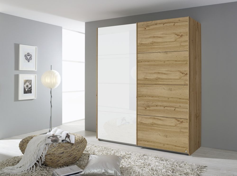 Product photograph of Rauch Quadra Glass And Decor Sliding Wardrobe - Variation Available from Choice Furniture Superstore.