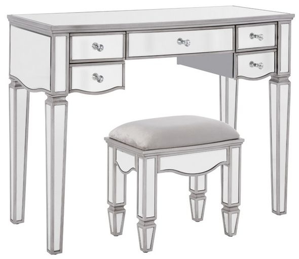 Product photograph of Elysee Mirrored Glass Dressing Table from Choice Furniture Superstore.