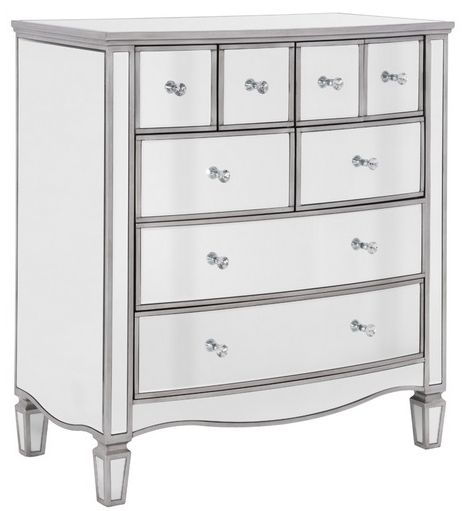 Product photograph of Elysee Mirrored Glass 4 4 Drawer Chest from Choice Furniture Superstore.