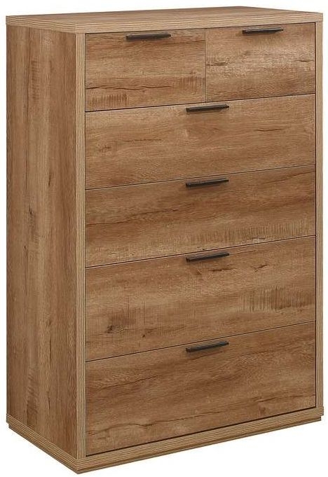 Product photograph of Stockwell Oak Medium 4 2 Drawer Chest from Choice Furniture Superstore.