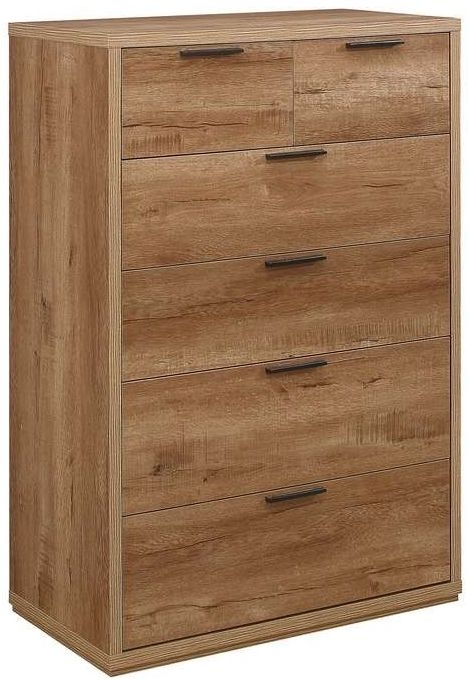 Product photograph of Stockwell Rustic Oak Effect 4 2 Drawer Chest from Choice Furniture Superstore.