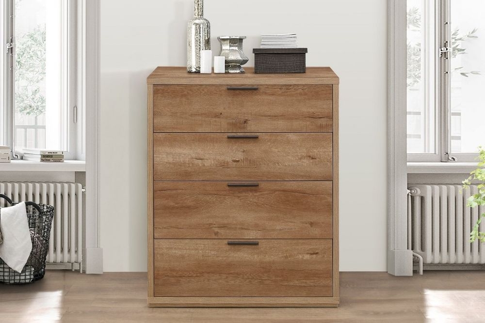 Product photograph of Stockwell Oak Medium 4 2 Drawer Chest from Choice Furniture Superstore.