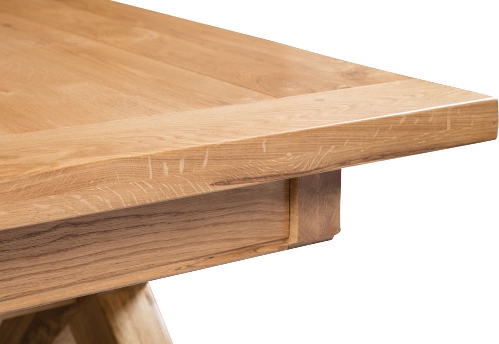 Product photograph of Fairford Oak Large Cross Leg Extending Dining Table from Choice Furniture Superstore.