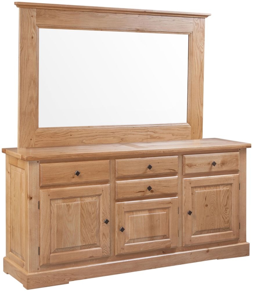 Product photograph of Fairford Oak Large Wall Mirror from Choice Furniture Superstore.