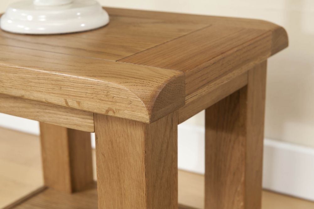 Product photograph of Dorset Oak Lamp Table from Choice Furniture Superstore.