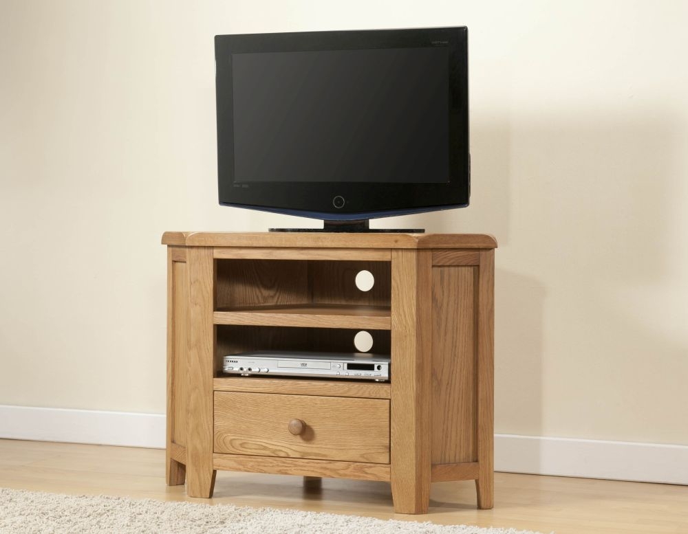 Product photograph of Dorset Oak Corner Tv Unit from Choice Furniture Superstore.