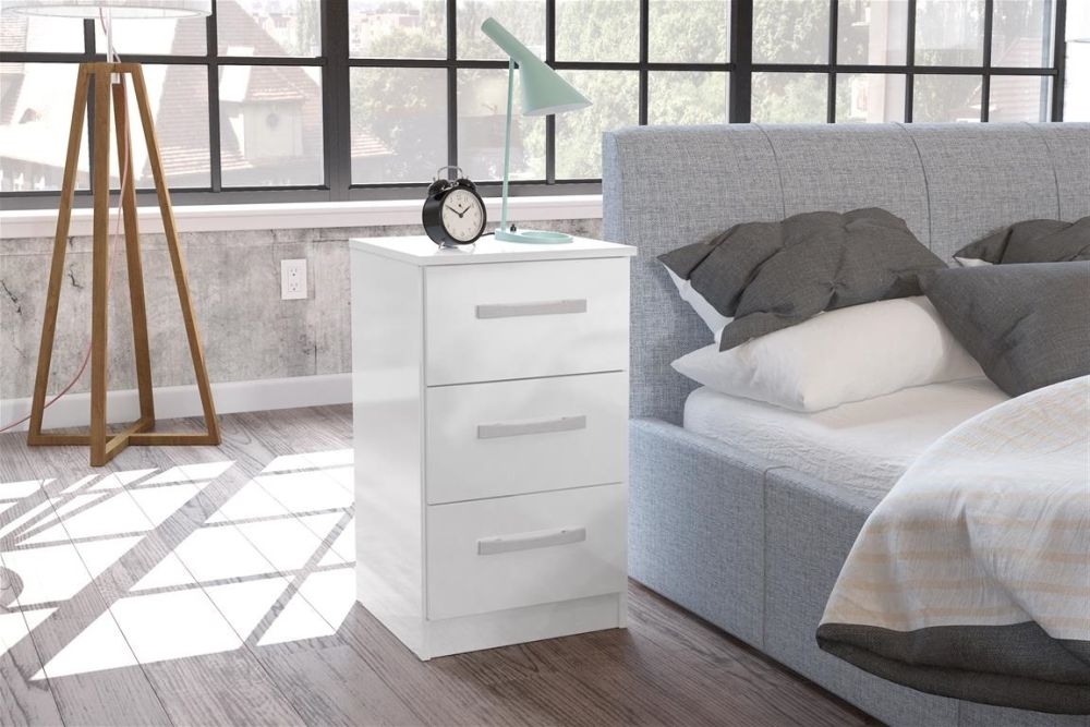 Product photograph of Birlea Lynx White Bedside Cabinet from Choice Furniture Superstore.