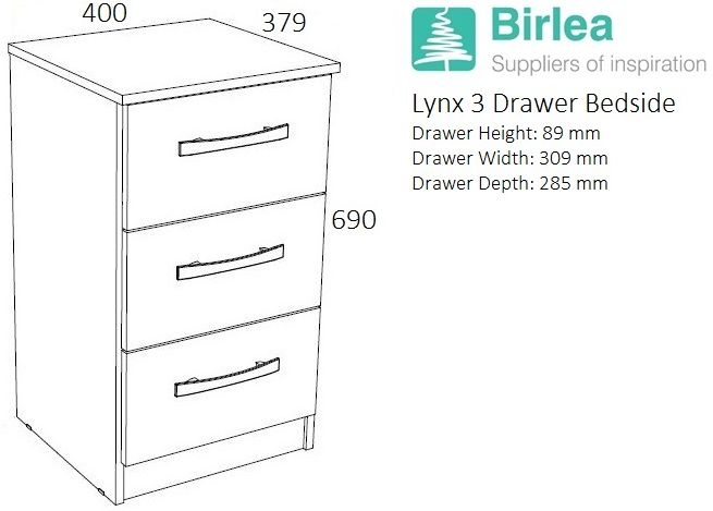 Product photograph of Birlea Lynx White Bedside Cabinet from Choice Furniture Superstore.