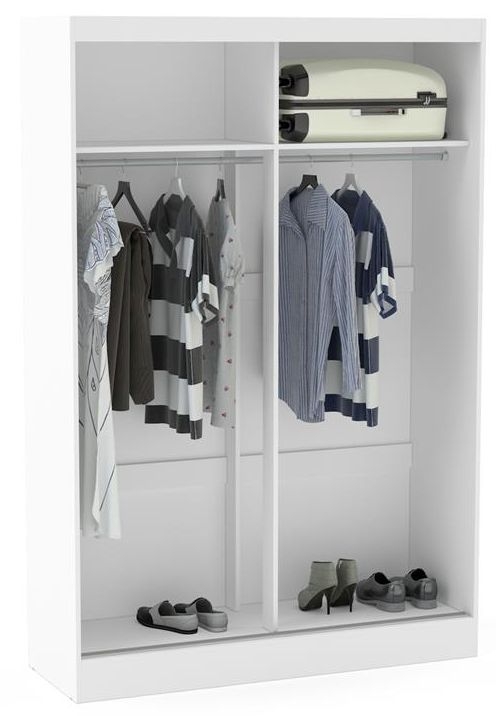 Product photograph of Birlea Lynx 2 Door Sliding Mirror Wardrobe - White And Grey from Choice Furniture Superstore.