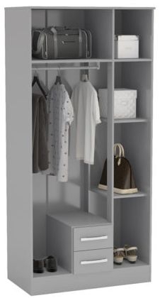 Product photograph of Lynx Grey 3 Door Wardrobe from Choice Furniture Superstore.