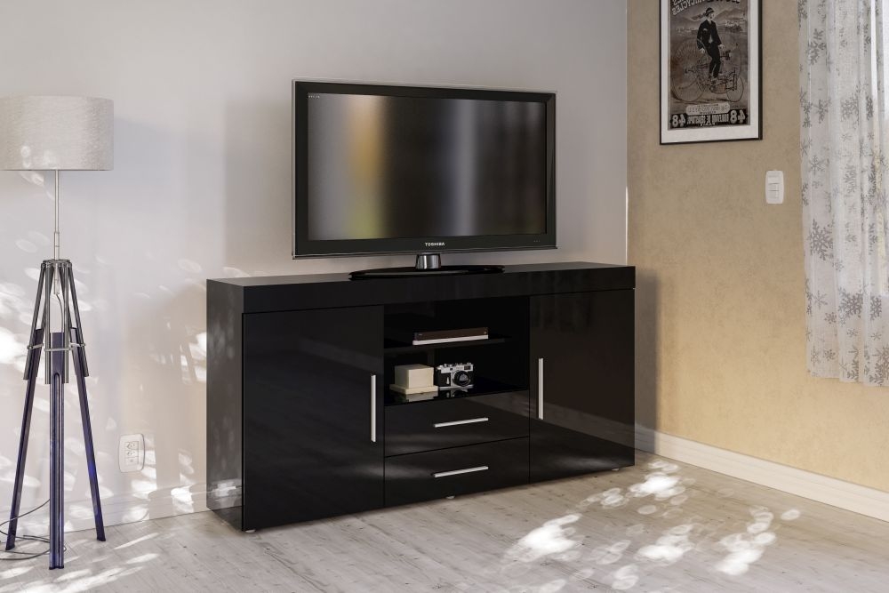 Product photograph of Birlea Edgeware Black Large Tv Unit from Choice Furniture Superstore.