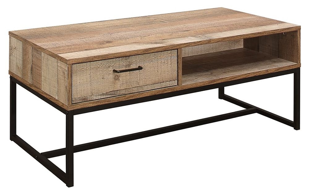 Product photograph of Birlea Urban Rustic Storage Coffee Table With Metal Frame from Choice Furniture Superstore.
