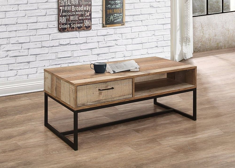 Product photograph of Birlea Urban Rustic Storage Coffee Table With Metal Frame from Choice Furniture Superstore.