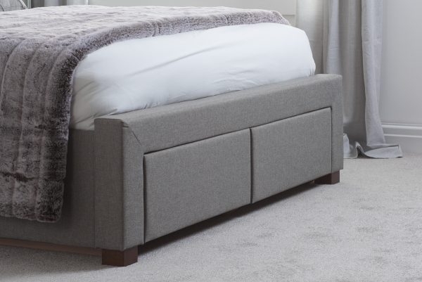 Product photograph of Valentino Grey Fabric Bed from Choice Furniture Superstore.