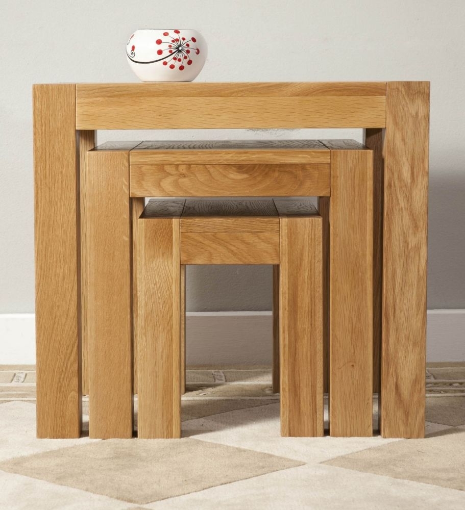 Product photograph of Milano Oak Nest Of Tables from Choice Furniture Superstore.