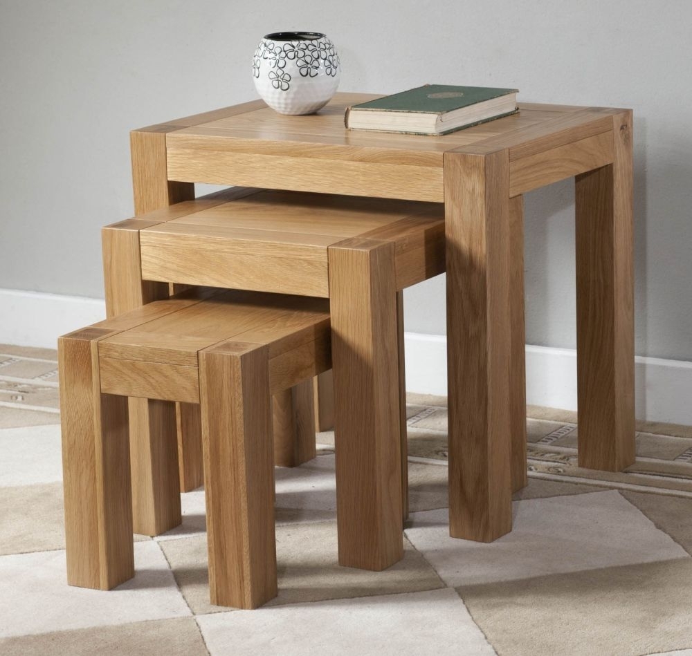 Product photograph of Milano Oak Nest Of Tables from Choice Furniture Superstore.