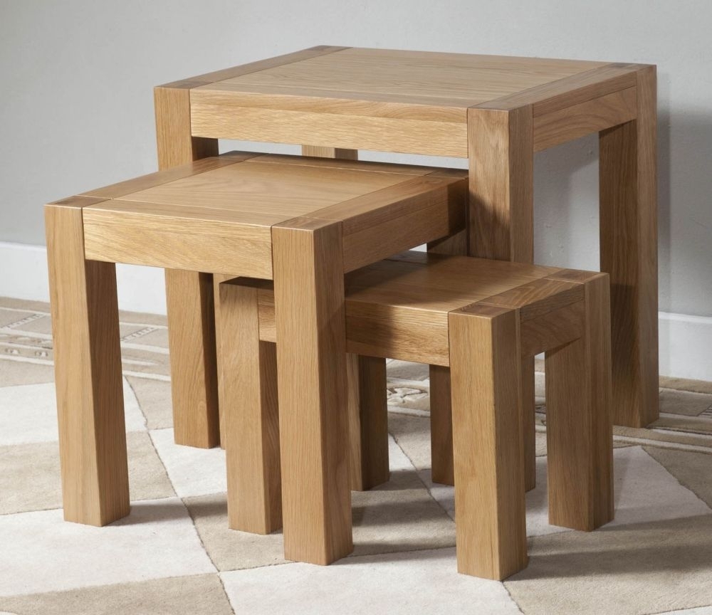 Product photograph of Milano Oak Nest Of Tables from Choice Furniture Superstore.