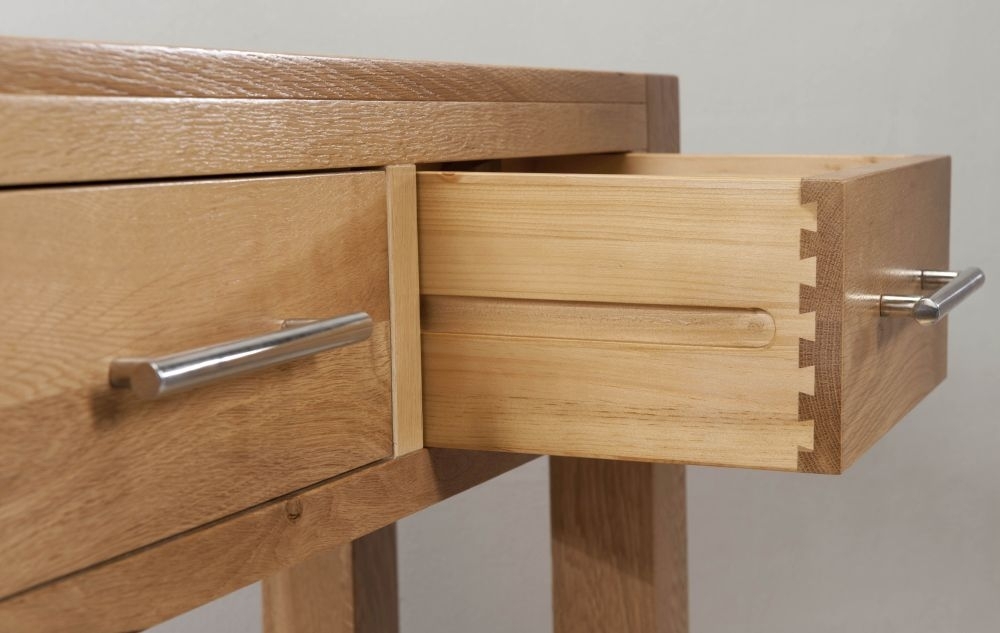 Product photograph of Milano Oak Large Console Table from Choice Furniture Superstore.