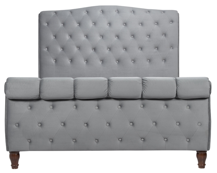 Product photograph of Colorado Grey Velvet Fabric Bed from Choice Furniture Superstore.
