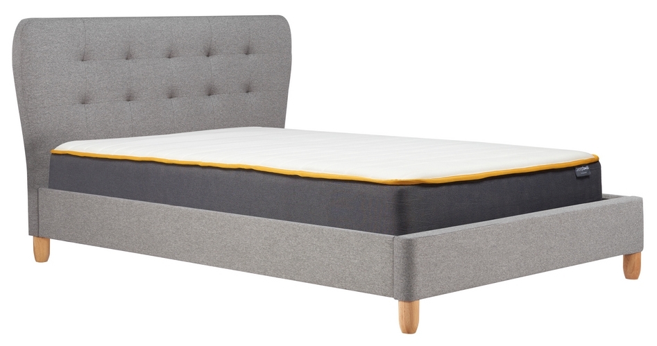 Product photograph of Stockholm Grey Fabric Bed - Sizes Available from Choice Furniture Superstore.