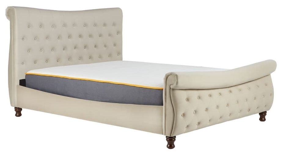 Product photograph of Copenhagen Warm Stone Fabric Bed from Choice Furniture Superstore.