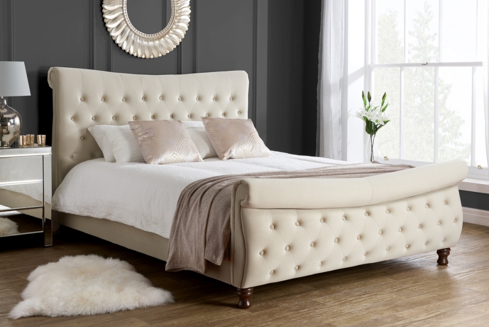 Product photograph of Birlea Copenhagen Warm Stone Fabric Bed from Choice Furniture Superstore.