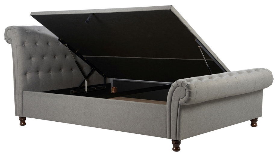 Product photograph of Castello Grey Fabric Side Ottoman Bed from Choice Furniture Superstore.