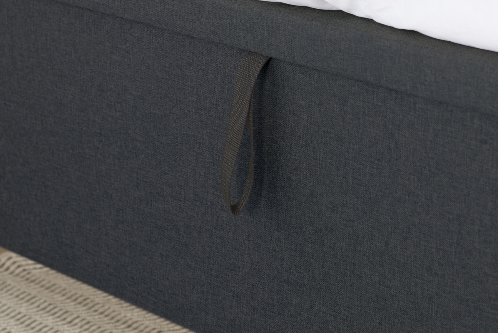 Product photograph of Castello Charcoal Fabric Side Ottoman Bed from Choice Furniture Superstore.