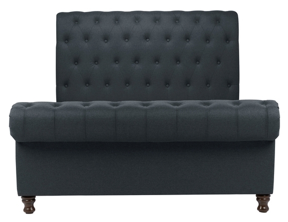 Product photograph of Castello Charcoal Fabric Side Ottoman Bed from Choice Furniture Superstore.