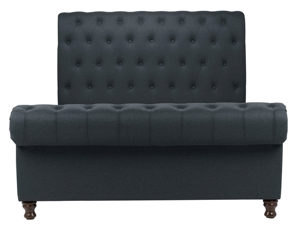 Product photograph of Castello Charcoal Fabric Side Sleigh Ottoman Storage Bed - Sizes Available from Choice Furniture Superstore.