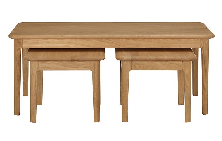 Product photograph of Hudson Oak Nest Of 3 Coffee Tables from Choice Furniture Superstore.