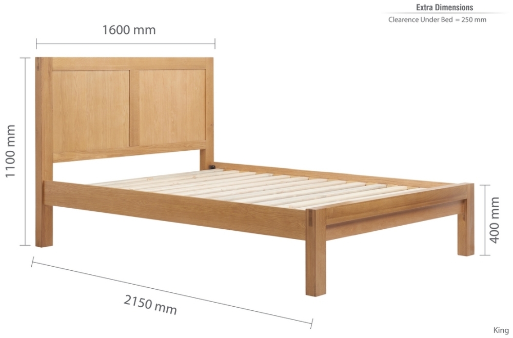 Product photograph of Bellevue Oak Bed from Choice Furniture Superstore.