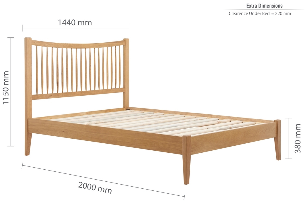 Product photograph of Berwick Oak Bed from Choice Furniture Superstore.