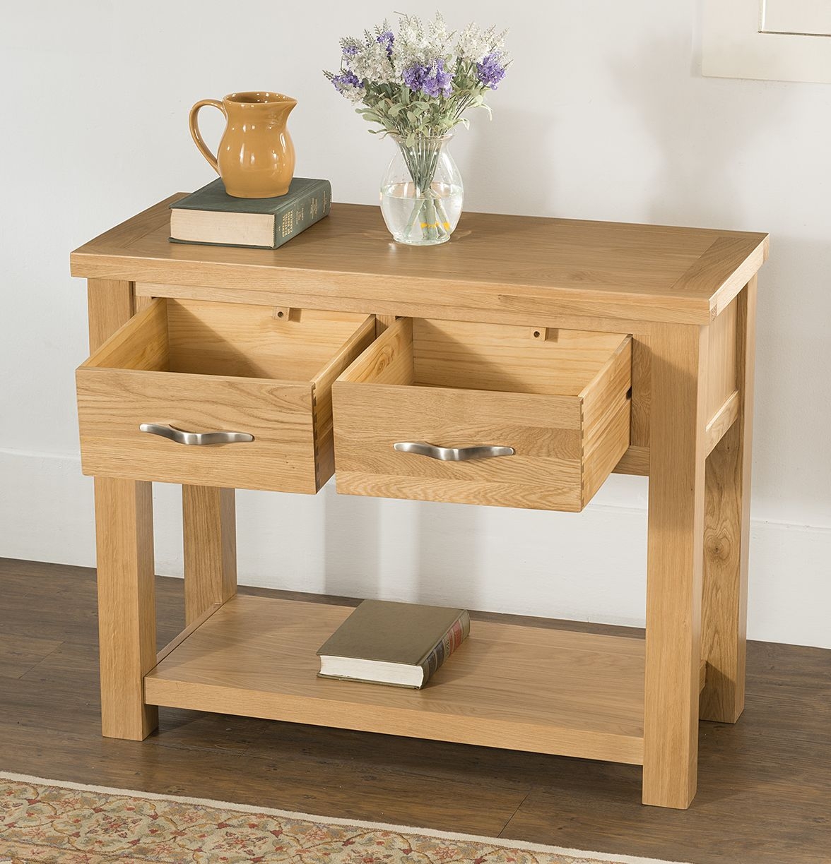 Product photograph of Cambridge Oak Console Table from Choice Furniture Superstore.