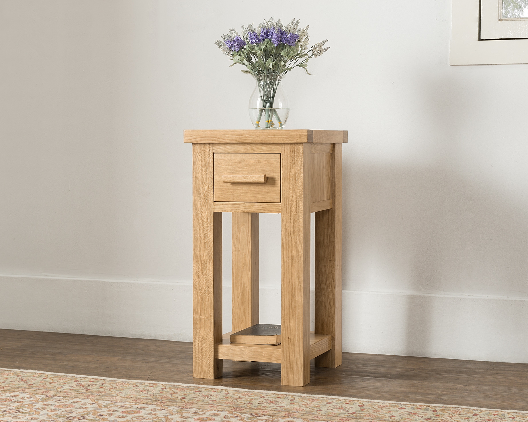 Product photograph of Cambridge Oak Telephone Table from Choice Furniture Superstore.