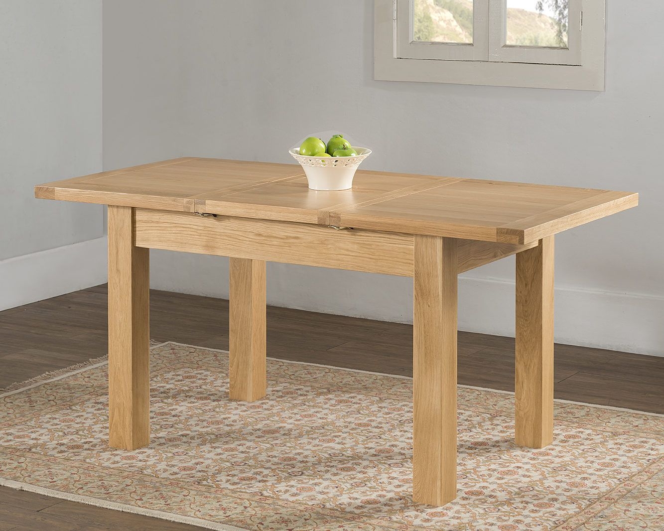 Product photograph of Cambridge Oak 4 Seater Butterfly Extending Dining Table from Choice Furniture Superstore.