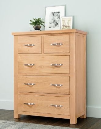 Product photograph of Cambridge Oak 2 3 Drawer Chest from Choice Furniture Superstore.
