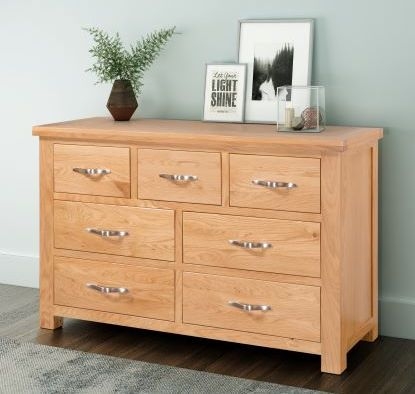 Product photograph of Cambridge Oak 3 4 Drawer Chest from Choice Furniture Superstore.